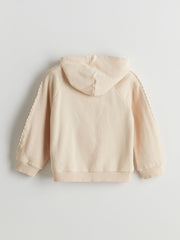 LCW Kids Beige Hooded Girls Sweatshirt and Tracksuit Bottom 2-Pack