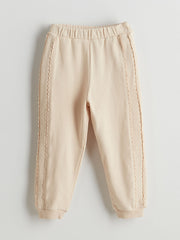 LCW Kids Beige Hooded Girls Sweatshirt and Tracksuit Bottom 2-Pack