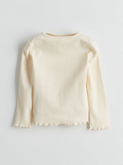 LCW baby Ecru Cute Bear Printed Girls T-Shirt