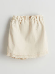 LCW Kids Beige Elastic Waist Lace Girl Skirt