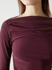 LCW Vision Plum Boat Neck Women Blouse