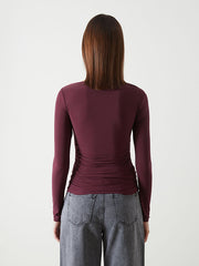 LCW Vision Plum Boat Neck Women Blouse