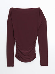 LCW Vision Plum Boat Neck Women Blouse