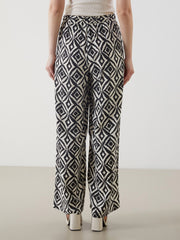 LCW Modest Elastic Waist Patterned Women Trousers