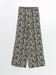 LCW Modest Elastic Waist Patterned Women Trousers