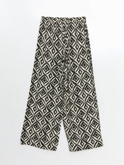 LCW Modest Elastic Waist Patterned Women Trousers