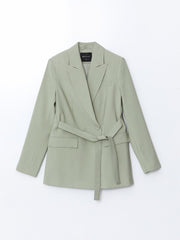 LCW Modest Waist Belted Women Blazer Jacket
