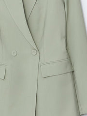 LCW Modest Waist Belted Women Blazer Jacket