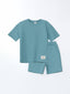 LCW Kids Crew Neck Textured Boy T-Shirt And Shorts