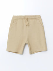 LCW Kids Beige Crew Neck Boy T-Shirt And Shorts