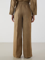 LCW Vision Elastic Waist Linen Women Trousers