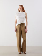 LCW Vision Elastic Waist Linen Women Trousers