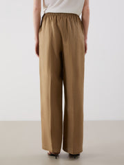 LCW Vision Elastic Waist Linen Women Trousers
