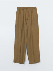 LCW Vision Elastic Waist Linen Women Trousers
