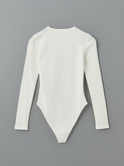 LCW Vision White Crew Neck Women Bodysuit