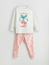LCW Kids Ecru Crew Neck Girls Pajama Set