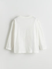 LCW Kids Ecru Crew Neck Girls Pajama Set