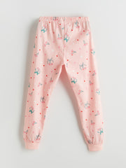 LCW Kids Ecru Crew Neck Girls Pajama Set