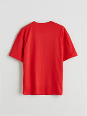 LCW Vision Red Crew Neck Printed Oversize Women T-Shirt