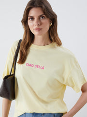 LCW Vision Sari Crew Neck Printed Oversize Women T-Shirt