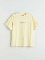 LCW Vision Sari Crew Neck Printed Oversize Women T-Shirt