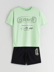 LCW Kids Crew Neck Boys T-Shirt And Shorts