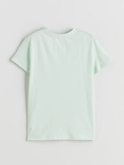 LCW Kids Green Crew Neck Floral Girls T-Shirt