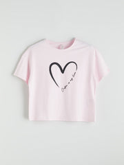 LCW Dream Black Petite Crew Neck Printed Women Pajama Set