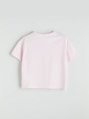 LCW Dream Black Petite Crew Neck Printed Women Pajama Set