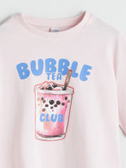 LCW Kids Pink Crew Neck Girls T-Shirt