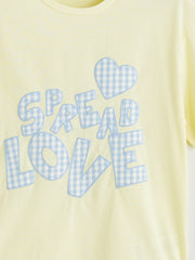 LCW Kids Yellow Crew Neck Girls T-Shirt