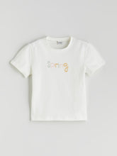 LCW Kids Ecru Crew Neck Girls T-Shirt