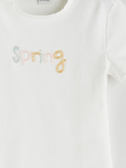 LCW Kids Ecru Crew Neck Girls T-Shirt