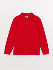 Polo Neck Basic Long Sleeve Boys T-Shirt