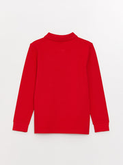 Polo Neck Basic Long Sleeve Boys T-Shirt