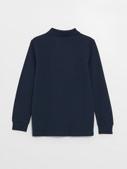 Polo Neck Basic Long Sleeve Boys T-Shirt