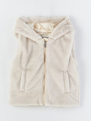 Hooded Plush Girls Vest