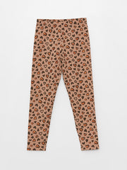 Printed Girls Long Tights With Elastic Waist