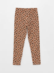 Printed Girls Long Tights With Elastic Waist