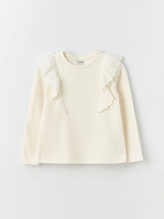 Crew Neck Long Sleeve Girls T-Shirt