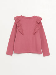 Crew Neck Long Sleeve Girls T-Shirt