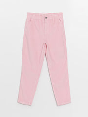Girls Velvet Trousers With Elastic Waist
