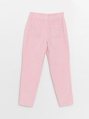 Girls Velvet Trousers With Elastic Waist