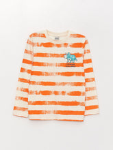 Crew Neck Printed Long Sleeve Boys' T-Shirt