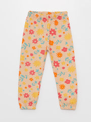 Flower Patterned Baby Girl Tracksuit Bottom