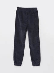 بنطالون جوجر مخملي ولادي بخصر مطاطي