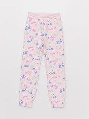 Patterned Girls Jogger Sweatpants With Elastic Waist