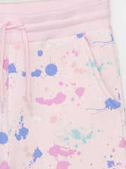 Patterned Girls Jogger Sweatpants With Elastic Waist