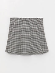 Plaid Girls Shorts Skirt With Elastic Waist
