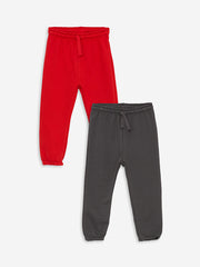 Basic Baby Boy Jogger Tracksuit Bottom With Elastic Waist, Pack Of 2